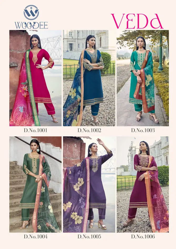 Veda By Woodee Viscose Kurti With Bottom Dupatta Wholesale Price